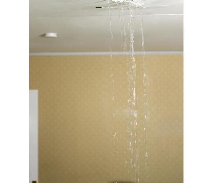 water leaking through a ceiling